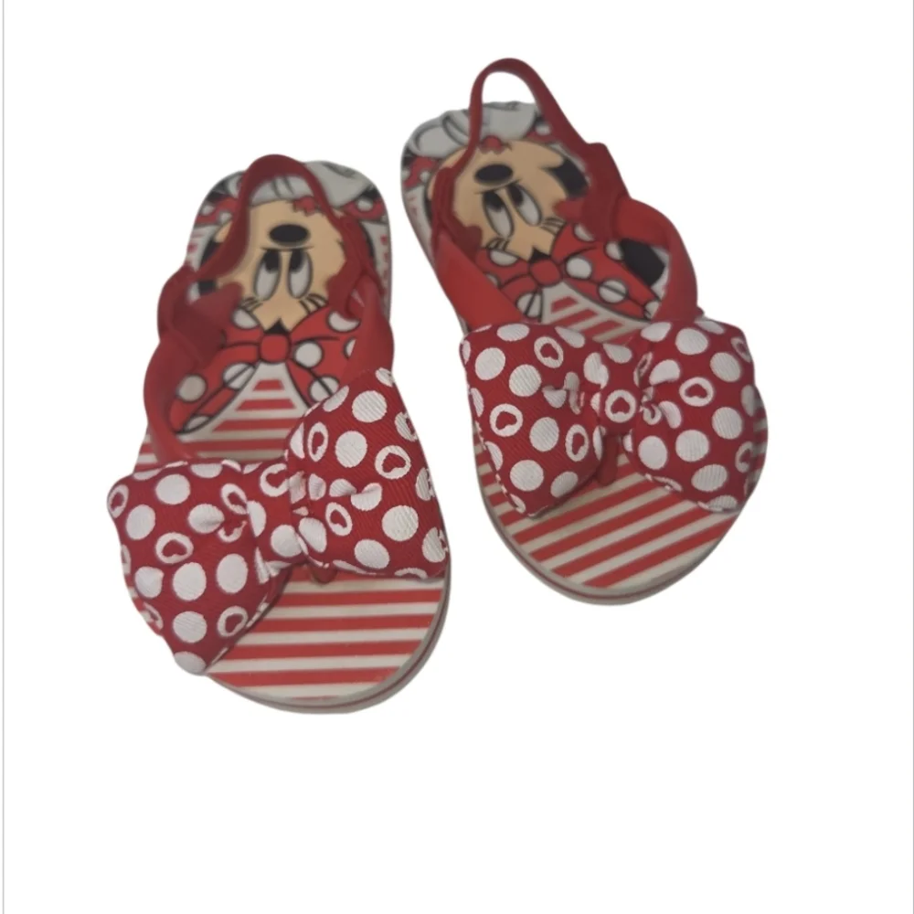 Minnie Mouse Slip On Bow Sandals Size 5-6